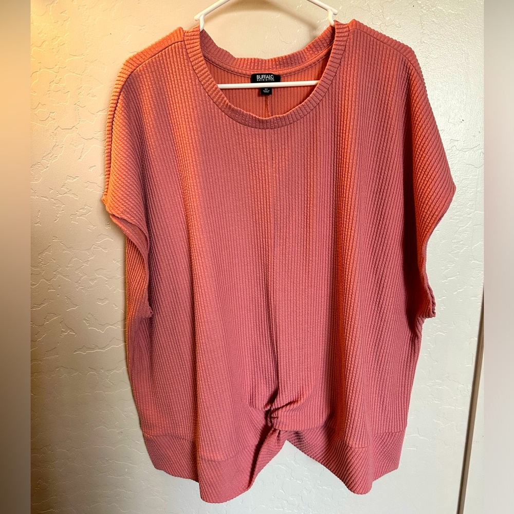 Buffalo Pink Ribbed Front Knot Sleeveless Shirt NWOT